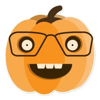 🤓 zucca, halloween, occhiali, nerd, geek, autunno, autunno, adesivo telegram sticker