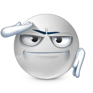🔥 emoji, salute, attitude, grey, cartoon telegram sticker