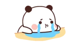 🍩 panda, crying, sad, tears, cute, cartoon, emoji, sticker telegram sticker