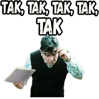 🧐 TAK, TAK, TAK, TAK, TAK ผู้ชาย, แว่นตา, โปแลนด์, สับสน telegram sticker