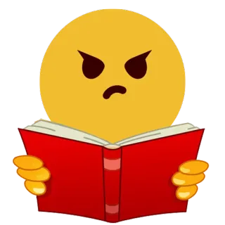 📔 Emoji, Enojado, Leyendo, Libro, Frustrado, Estudiando, Educación, Molesto telegram sticker
