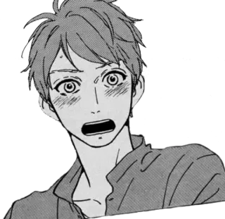 😳 anime, manga, shocked, boy, blush, surprised whatsapp sticker