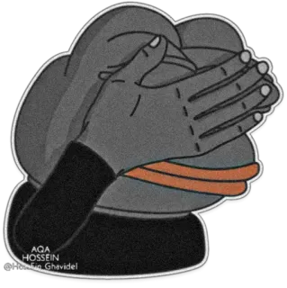 🙈 AQA HOSSEIN pepe, pepe de kikker, meme, internetmeme telegram sticker