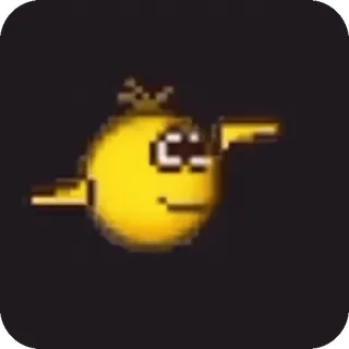 🌟 желтый, pacman, пиксельный, улыбка, счастливый telegram sticker