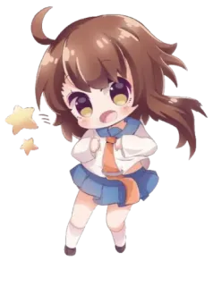 🌟 Anime, Chibi, Mädchen, Süß, Kawaii, Cartoon whatsapp sticker