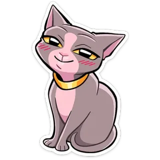 ☺️ แมว, สัตว์, สัตว์เลี้ยง, ยิ้มเยาะ, น่ารัก, นั่ง telegram sticker