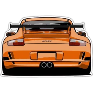 🚗 gt3rs รถ, ปอร์เช่, GT3, รถแข่ง, รถสปอร์ต, ยานพาหนะ telegram sticker