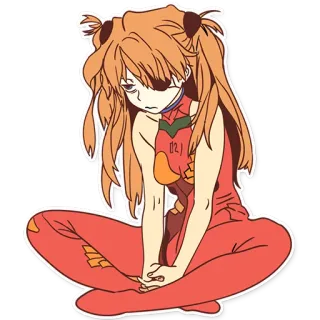 😞 Asuka Langley Soryu Neon Genesis Evangelion anime, character, manga, evangelion, asuka, sticker telegram sticker