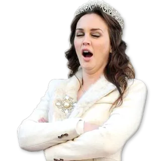 😴 женщина, зевок, тиара, портрет, скучно telegram sticker