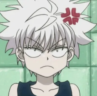 😑 Killua Zoldyck Hunter x Hunter Anime, Hunter x Hunter, Killua, Zoldyck, Marah, Kartun, Killua Zoldyck telegram sticker