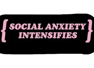 🙂 SOCIAL ANXIETY INTENSIFIES социальная тревожность, тревога, усиливается, психическое здоровье, мем telegram sticker
