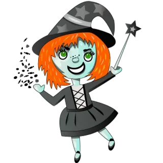 🧙‍♀️ bruja, magia, Halloween, mago, fantasía, estrella, vestido, sombrero telegram sticker
