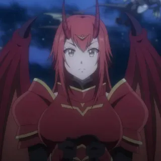 👿 anime, fantasy, demon, character, red, wings, horns telegram sticker