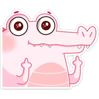 🖕 desenho animado, animal, crocodilo, gesto ofensivo, dedo do meio telegram sticker