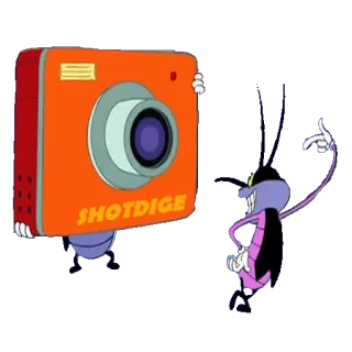 📷 SHOTDIGE dessin animé, appareil photo, insecte, cafard, oggy et les cafards telegram sticker