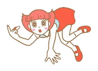 💫 卡通, 女孩, 中指, 冒犯手势, 粗鲁, 插图 whatsapp sticker