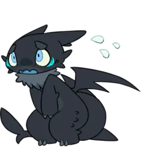 🙁 용, 만화, 슬픈, 귀여운, 애니메이션 telegram sticker
