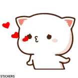 😽 แมว, ความรัก, จูบ, น่ารัก, การ์ตูน, หัวใจ telegram sticker