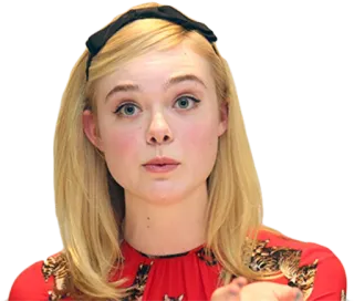 😨 Elle Fanning actrice, blonde, portrait, femme, célébrité telegram sticker