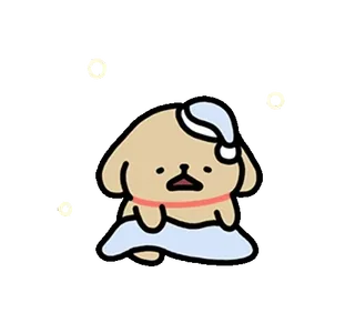 🦮 chien, mignon, endormi, dessin animé, animal telegram sticker