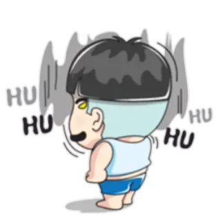 😈 HU HU HU Kartun, Kesal, Menangis, Ekspresi, Sedih, Emosi whatsapp sticker