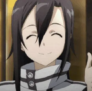 ✨ Kirigaya Suguha Sword Art Online anime, nhân vật, nụ cười, giơ ngón tay cái, vui vẻ telegram sticker