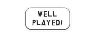 👌 WELL PLAYED! goed gespeeld, gefeliciteerd, succes, sticker telegram sticker