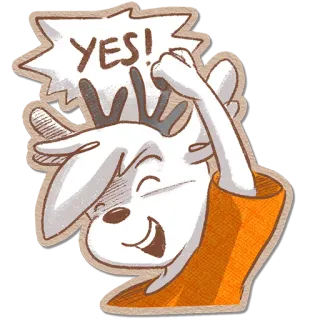 ✅ YES! Мультфильм, Олень, Да, Позитив, Счастливый telegram sticker