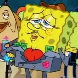 💁‍♂️ Spongebob cartoon, spongebob, rich, diamond, sea, character telegram sticker