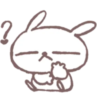 🤔 うさぎ, 考えてる, クエスチョンマーク, かわいい, ウサギ, マンガ, 動物, カワイイ telegram sticker