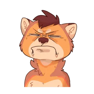 😡 dog, cartoon, animal, expression, cute, upset, sad, crying telegram sticker