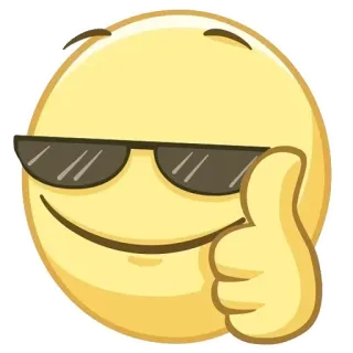 😎 emoji, cool, sunglasses, thumbs up, smile, happy telegram sticker