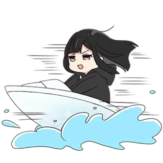 😄 Kartun, Perahu, Air, Anime, Lucu, Chibi telegram sticker