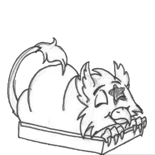🍞 cat, sleepy, teeth, animal, sketch, cartoon telegram sticker