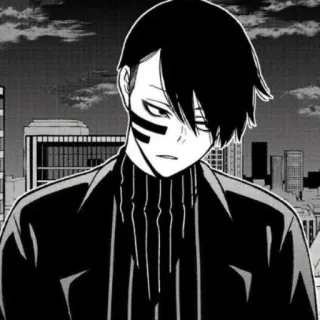 😒 Anime, Manga, Noir et blanc, Portrait telegram sticker