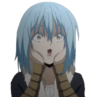 😱 Rimuru Tempest That Time I Got Reincarnated as a Slime Anime, Manga, Überrascht, Süß, Isekai telegram sticker