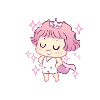 💕 Cartone animato, Carino, Scintille, Principessa, Kawaii, Chibi telegram sticker