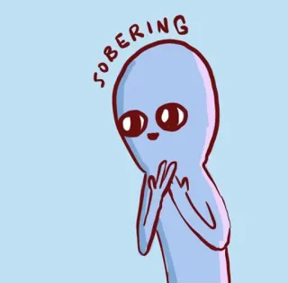 😊 SOBERING エイリアン, 考えさせられる, かわいい, 漫画 telegram sticker