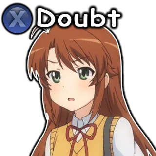 😧 Doubt keraguan, anime, gadis, ekspresi telegram sticker