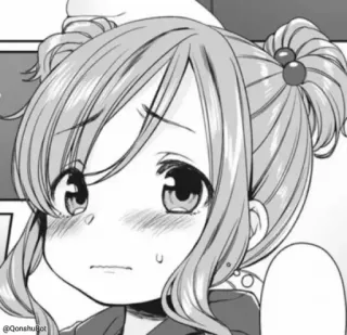 🙁 anime, manga, girl, blush, cute telegram sticker