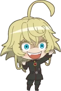 😈 Tanya von Degurechaff Saga of Tanya the Evil Anime, Chibi, Tanya von Degurechaff, Saga der Tanya des Bösen, Militär, Böse, Cartoon, Blond whatsapp sticker