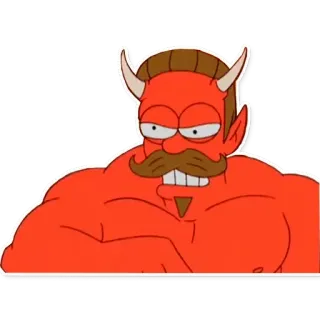 👺 iblis, kartun, monster, merah, setan, tanduk, kumis telegram sticker