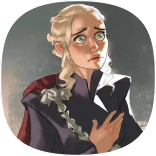 😟 Daenerys Targaryen Game of Thrones daenerys targaryen, game of thrones, fantasi, karakter, ilustrasi telegram sticker