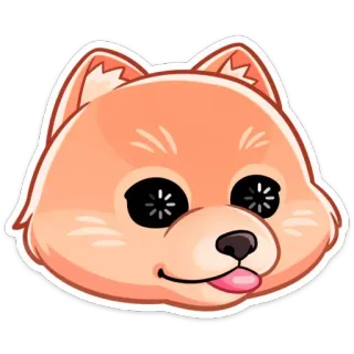 😛 chó, dễ thương, động vật, nhãn dán, lưỡi telegram sticker