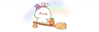 💞 กระต่าย, ฮาโลวีน, แม่มด, น่ารัก, แครอท, รุ้ง, ดาว telegram sticker