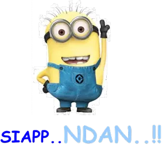 👍 minion SIAPP... NDAN...!! minion, cartoon, funny, animation telegram sticker