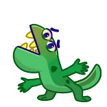 🫨 動物, ワニ, 漫画, 面白い, 緑 telegram sticker