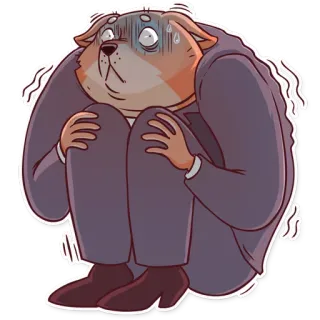 😨 chien, peur, nerveux, anxieux, dessin animé, effrayé whatsapp sticker