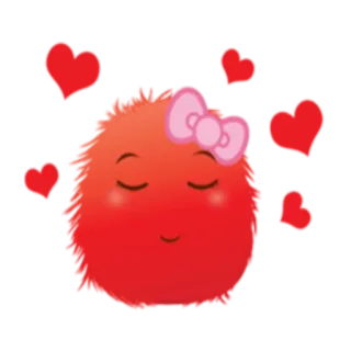 😍 rosso, soffice, carino, cuori, fiocco, cartone animato, adorabile, felice telegram sticker