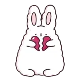 💔 buồn, tan vỡ trái tim, thỏ, thỏ con, dễ thương, thất tình telegram sticker
